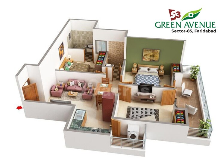 undefined, s3-green-avenue 3 Bedroom 645 Sq.Ft. Apartment In Sector 85 Faridabad 9647747