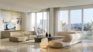 Living Room in 3 BHK Apartment at Bhartiya City Nikoo Homes 4, Thanisandra Main Road – for Sale