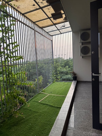 Balcony in 4 BHK Builder Floor at Ansal Sushant Apartments, Sushant Lok I – for Rent