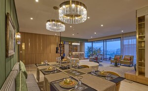 Living Room in 3 BHK Apartment at Embassy Lake Terraces, Hebbal Kempapura – for Sale