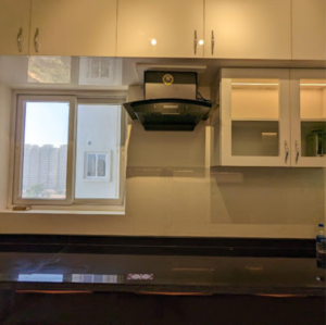 Kitchen in 3 BHK Apartment at Vajram Newtown, Thanisandra Main Road – for Rent