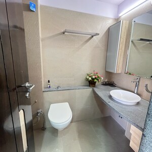 Bathroom in 3 BHK Apartment at Kanakia Space Samarpan Exotica, Magathane – for Rent