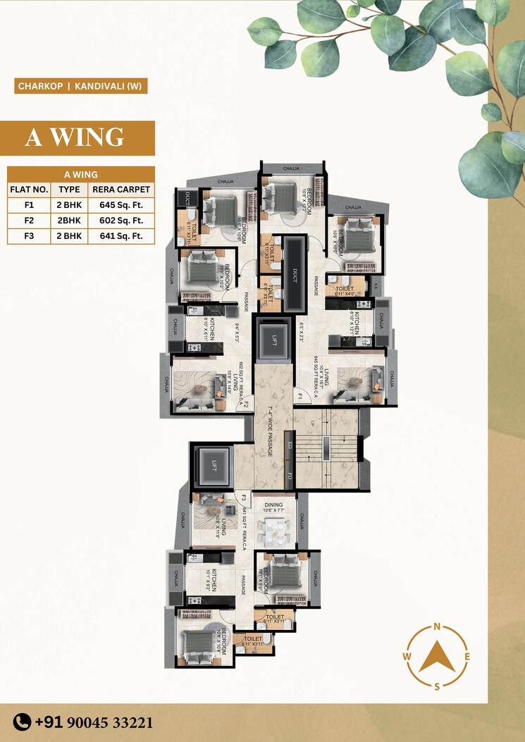 Floor Plan, db-soham-heights 2 Bedroom 645 Sq.Ft. Apartment In Kandivali West Mumbai 9653589
