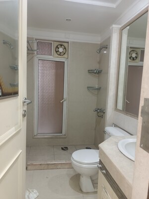 Bathroom in 3 BHK Apartment at Hiranandani Meadows, Manpada – for Rent