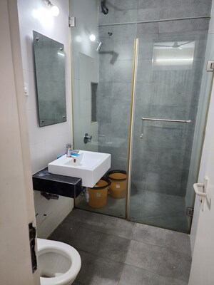 Bathroom in 3 BHK Apartment at Sheth Vasant Lawns, Laxmi Nagar – for Rent