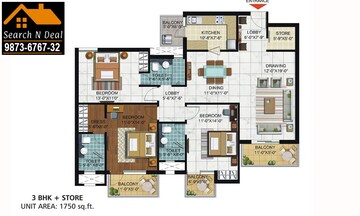 Master Plan in 3 BHK Apartment at Ramprastha Skyz, Sector 37d – for Sale