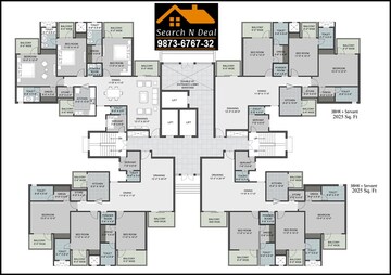 Floor Plan in 3.5 BHK Apartment at Ramprastha Skyz, Sector 37d – for Sale