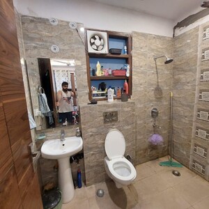Bathroom in 3 BHK Apartment at RWA Hauz Khas Block C 5, Hauz Khas – for Rent