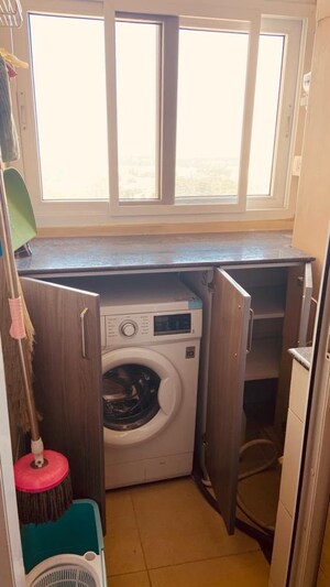 Bathroom in 2 BHK Apartment at Bhartiya Nikoo Homes, Thanisandra Main Road – for Rent