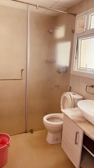 Bathroom in 2 BHK Apartment at Bhartiya Nikoo Homes, Thanisandra Main Road – for Rent