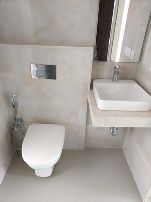 Bathroom in 3 BHK Apartment at L And T Seawoods Residences, Seawoods – for Rent