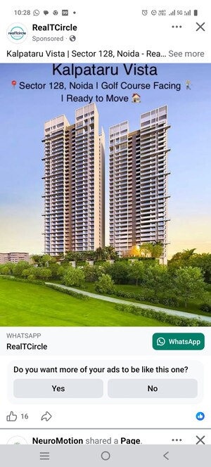 3 BHK Apartment For Sale in Kalpataru Vista, Sector 128