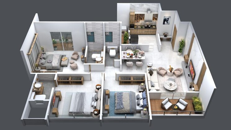 Floor Plan, dhanori 3 Bedroom 1065 Sq.Ft. Builder Floor In Dhanori Pune 9655943