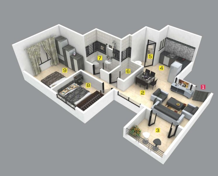 Floor Plan, yewalewadi 2 Bedroom 787 Sq.Ft. Apartment In Yewalewadi Pune 9656111
