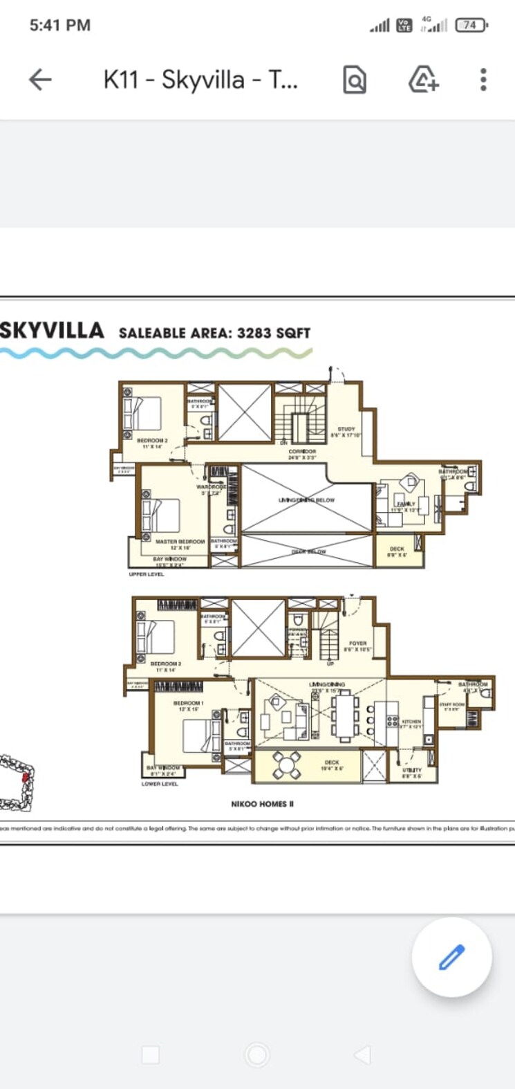 Floor Plan, bhartiya-nikoo-homes-phase-2 4 Bedroom 3283 Sq.Ft. Penthouse In Thanisandra Main Road Bangalore 9656186