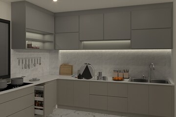 Kitchen in 4 BHK Villa at Bhagwanpur – for Sale