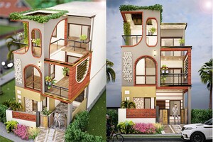 4 BHK Villa – Exterior View View at Bhagwanpur - for Sale