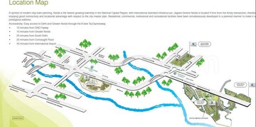 4 BHK Apartment – Map Location View at Jaypee Augusta Town Homes, Sector 128 - for Rent