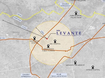 3 BHK Apartment – Map Location View at Satya Levante Residences, Sector 104 - for Sale