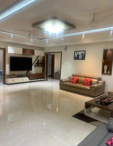 Living Room in 4 BHK Villa at Rajapushpa Open Skies, Kokapet – for Rent