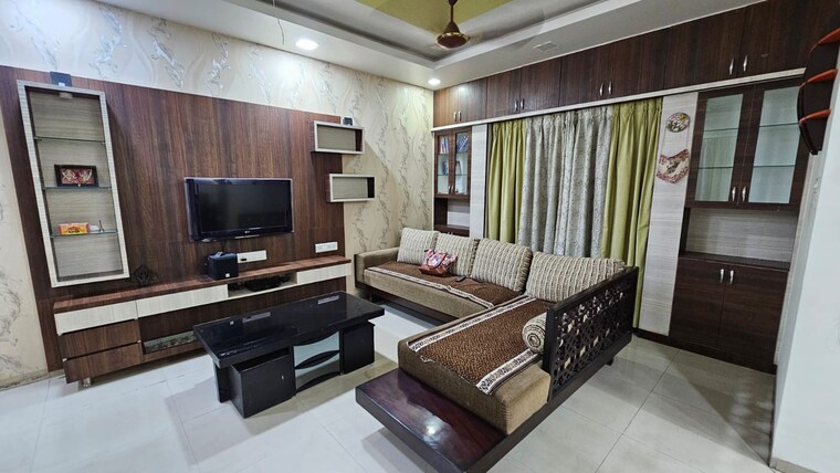 Living Room, the-parkland 3 Bedroom 1700 Sq.Ft. Apartment In Balewadi Pune 9661233