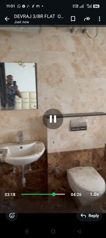 Bathroom in 3 BHK Apartment at Embassy Icon, Infantry Road – for Sale