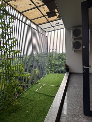 Balcony in 4 BHK Builder Floor at Ansal Sushant Apartments, Sushant Lok I – for Rent