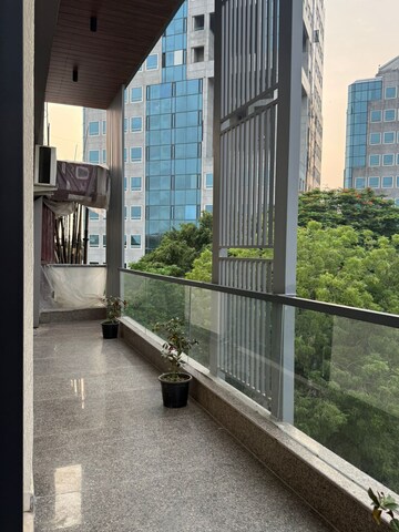 Balcony in 4 BHK Builder Floor at Ansal Sushant Apartments, Sushant Lok I – for Rent