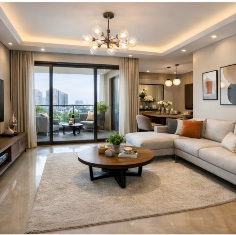 Living Room, m3m-gic 3.5 Bedroom 1900 Sq.Ft. Apartment In Western Peripheral Expressway Gurgaon 9662904