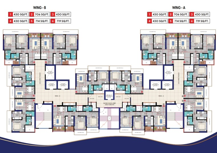 Floor Plan, kandivali west 3 Bedroom 860 Sq.Ft. Apartment In Kandivali West Mumbai 9663091