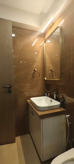 Bathroom in 3 BHK Apartment at Hiranandani Gardens Eldora, Powai – for Rent