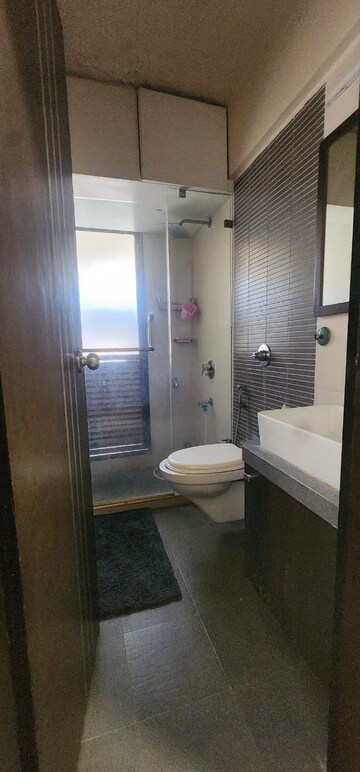 Bathroom in 2 BHK Apartment at Kabra Hyde Park, Manpada – for Rent