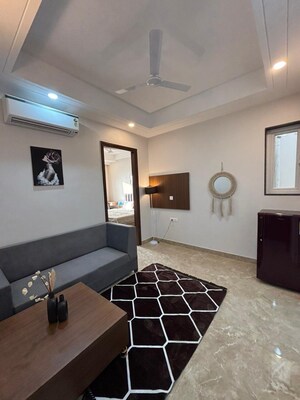 Living Room in 3 BHK Builder Floor at Ansal Sushant Apartments, Sushant Lok I – for Rent