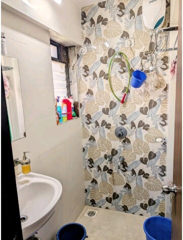 Bathroom in 1 BHK Apartment at Swastik Residency Phase II CHS Ltd, Ghodbunder Road – for Sale