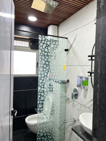 Bathroom in 3 BHK Apartment at Tanna Heights, Kandivali West – for Rent