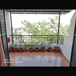 Balcony in 2 BHK Apartment at Sai Puram Building, Dhayari – for Sale