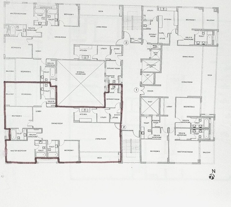 Floor Plan, godrej-platinum 4 Bedroom 3800 Sq.Ft. Apartment In Alipore Kolkata 9664027