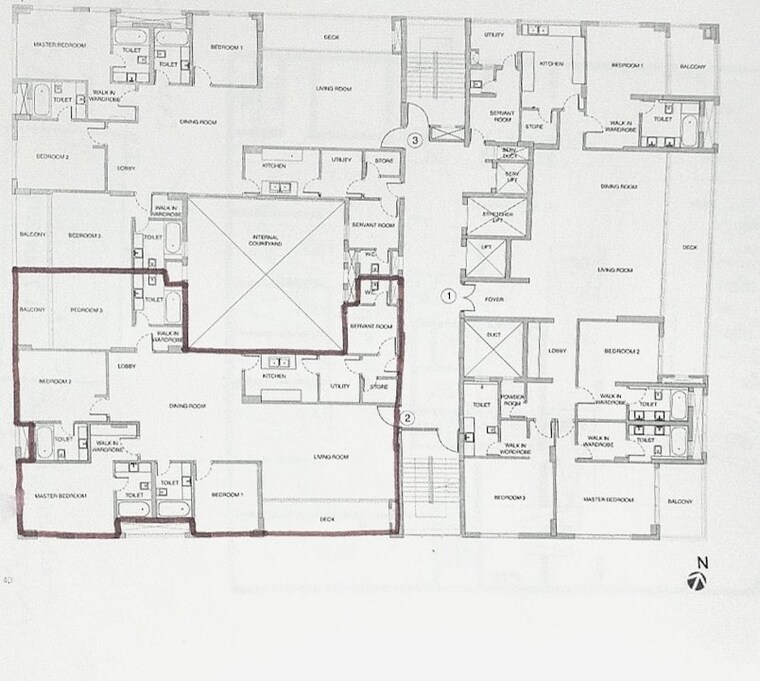 Floor Plan, godrej-platinum 4 Bedroom 3800 Sq.Ft. Apartment In Alipore Kolkata 9664027