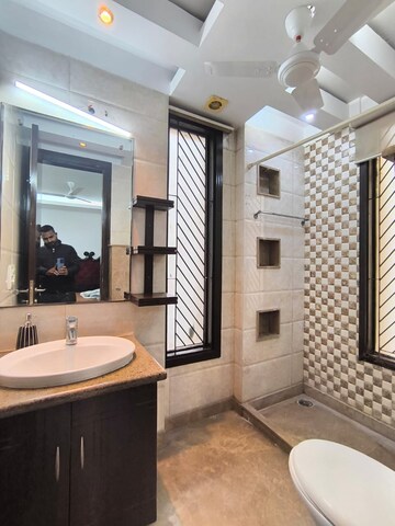 Bathroom in 3 BHK Builder Floor at Greater Kailash I – for Rent