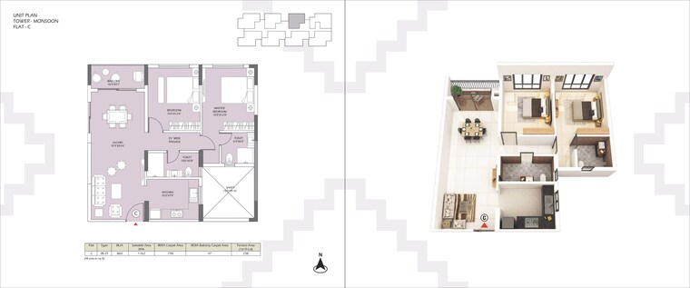 Floor Plan, devidanga 3 Bedroom 1477 Sq.Ft. Apartment In Devidanga Siliguri 9668704