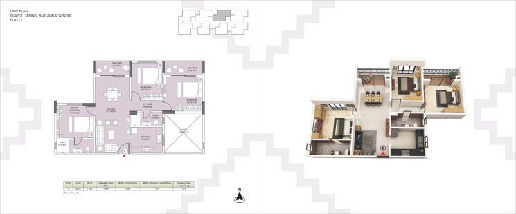 Floor Plan, devidanga 3 Bedroom 1477 Sq.Ft. Apartment In Devidanga Siliguri 9668704