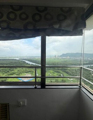 Balcony in 1 BHK Apartment at Ashar Axis, Majiwada – for Rent