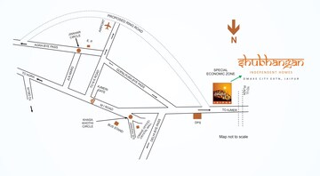 2 BHK Apartment – Map Location View at Omaxe Shubhangan, Ajmer Road - for Sale