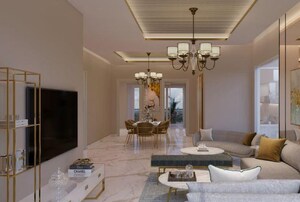 Living Room in 3 BHK Apartment at Smart World Orchard, Sector 61 – for Rent