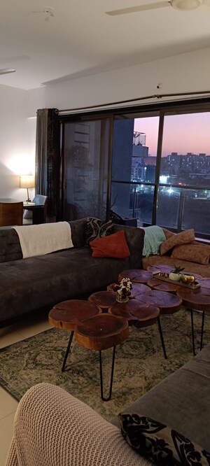 Living Room in 3 BHK Apartment at Kolte Patil 24K Glitterati, Pimple Nilakh – for Rent