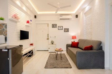 Living Room in 1 BHK Apartment at Siolim – for Rent