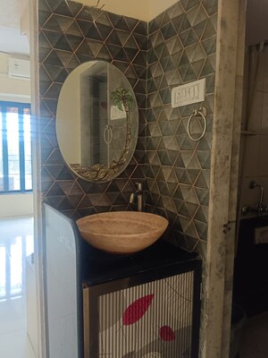 Bathroom in 2 BHK Apartment at Kopar Khairane – for Rent