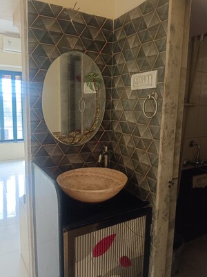 Bathroom in 2 BHK Apartment at Kopar Khairane – for Rent