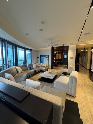 Living Room in 2 BHK Apartment at Lodha The World Towers World One Tier 2, Worli – for Rent