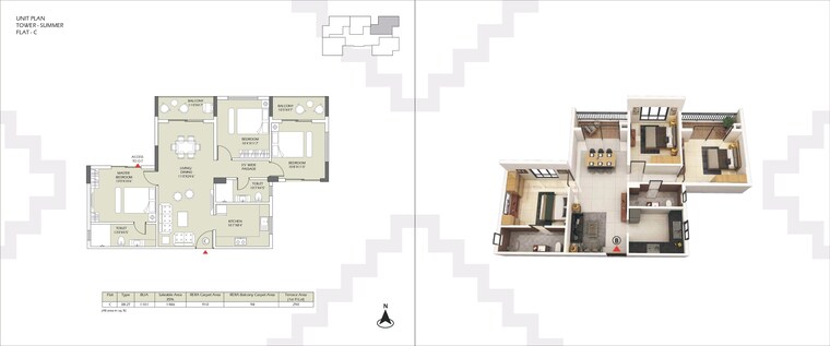 Floor Plan, devidanga 3 Bedroom 1477 Sq.Ft. Apartment In Devidanga Siliguri 9678690